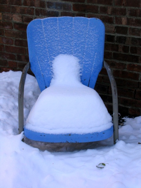 Blue chair. Photo by Naomi Sachs